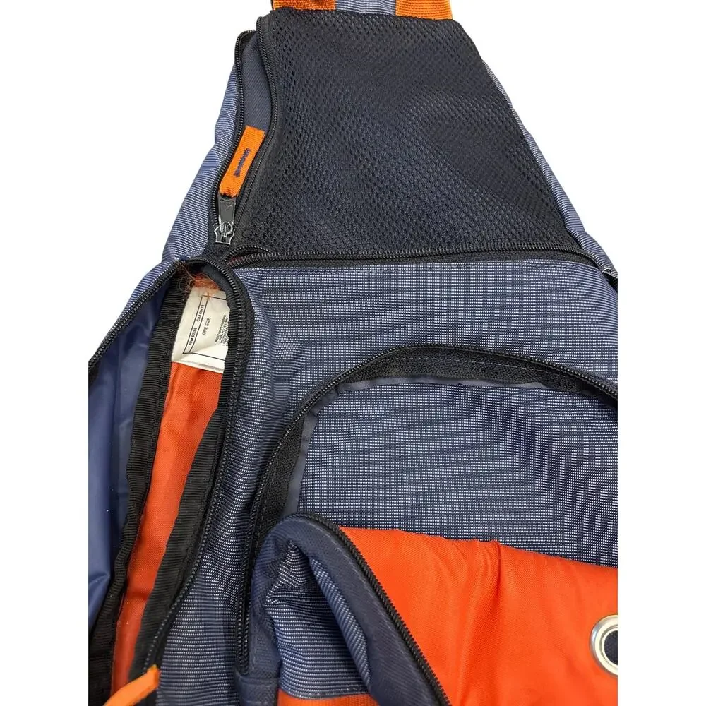 Y2K 2000s Adidas crossbody shoulder sling bag orange grey cd player pocket